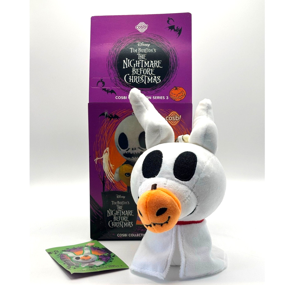 Disney x Cosbi x Nightmare Before Christmas Plush Charm/Keychain, Zero, New